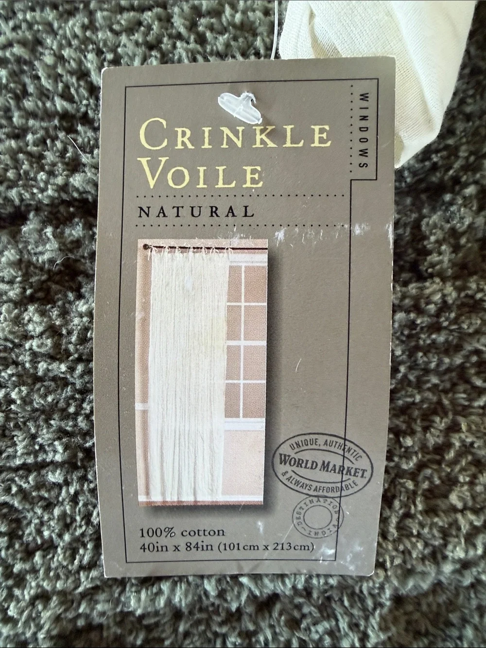 100% cotton Crinkle viole curtain panel 84” L